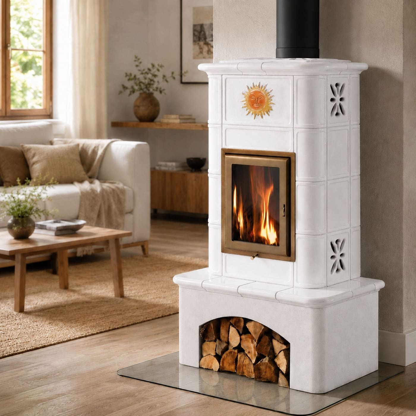Holzofen aus Keramik - ORIGINE PHEBO Selene Décor 10,7 kW