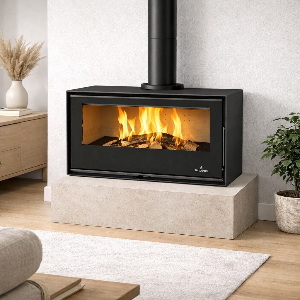 Belüfteter Holzofen mit Range-Scheitholz - BRONPI Bimba 90 15 kW