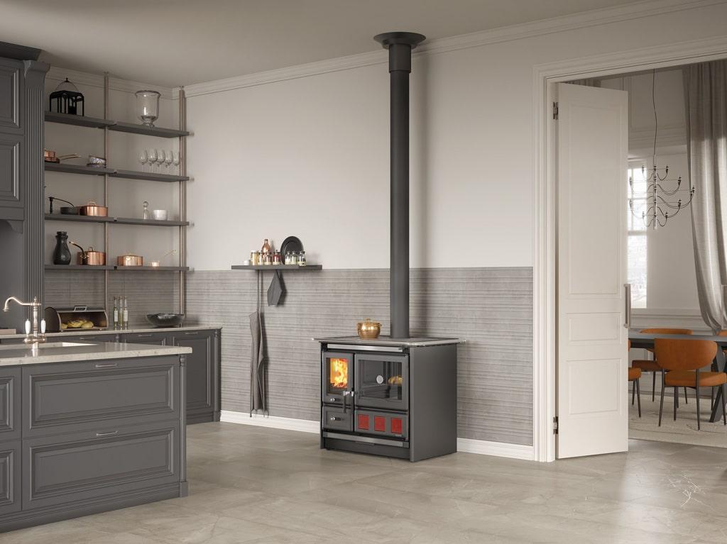 Holz-Küchenherd anschließbar - LA NORDICA Rosa XXL.16 Stahl 10,5 kW