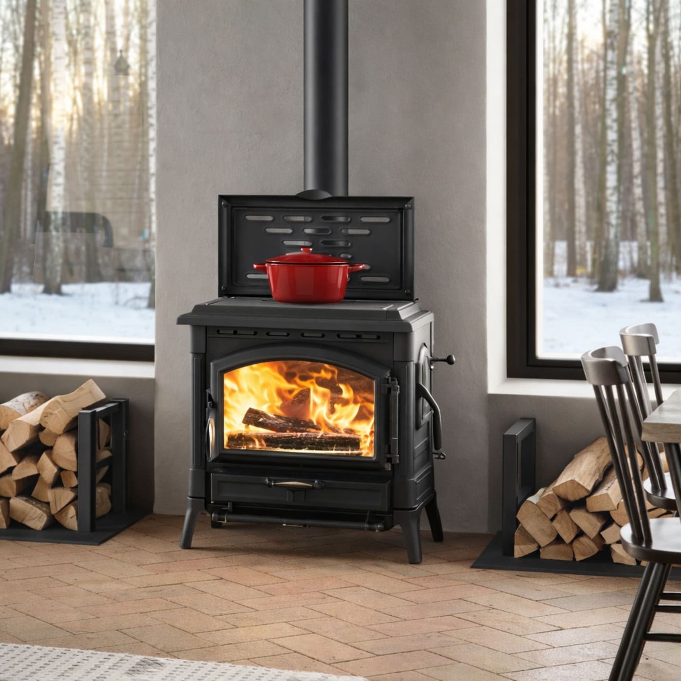 Gusseisen-Holzofen - LA NORDICA Isotta con cerchi LEAN 9.3 kW