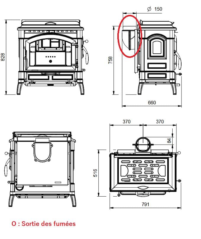 Gusseisen-Holzofen - LA NORDICA Isotta con cerchi LEAN 9.3 kW