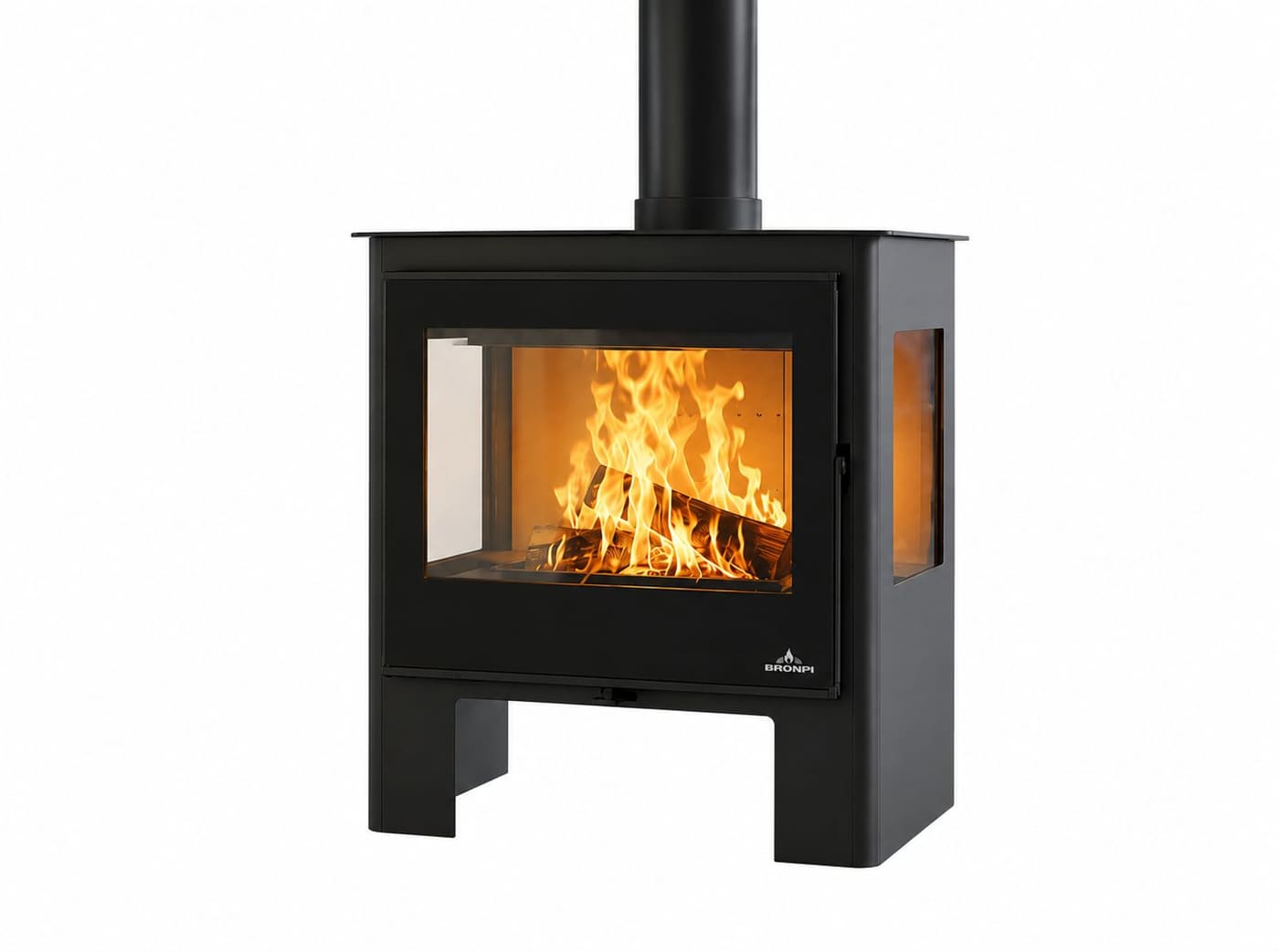 Holzofen 3 vitres anschließbar - BRONPI Loreto 10 kW
