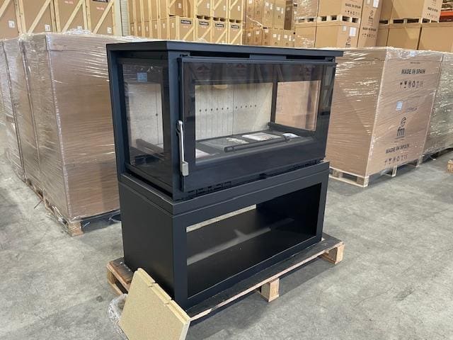 Holzofen anschließbar 3 Scheiben mit Holz - FIREMATIC Calgary - L 13,5 kW