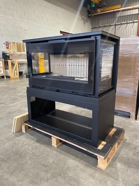 Holzofen anschließbar 3 Scheiben mit Holz - FIREMATIC Calgary - L 13,5 kW
