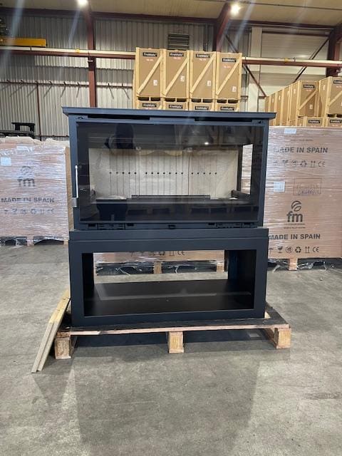 Holzofen anschließbar 3 Scheiben mit Holz - FIREMATIC Calgary - L 13,5 kW