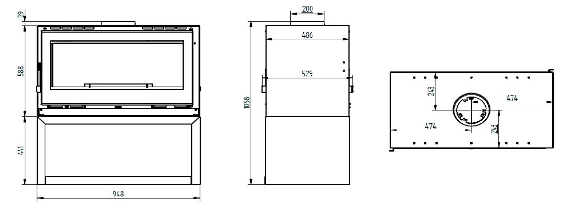 Holzofen 2 vitres - FIREMATIC Ottawa - L 13.5 kW