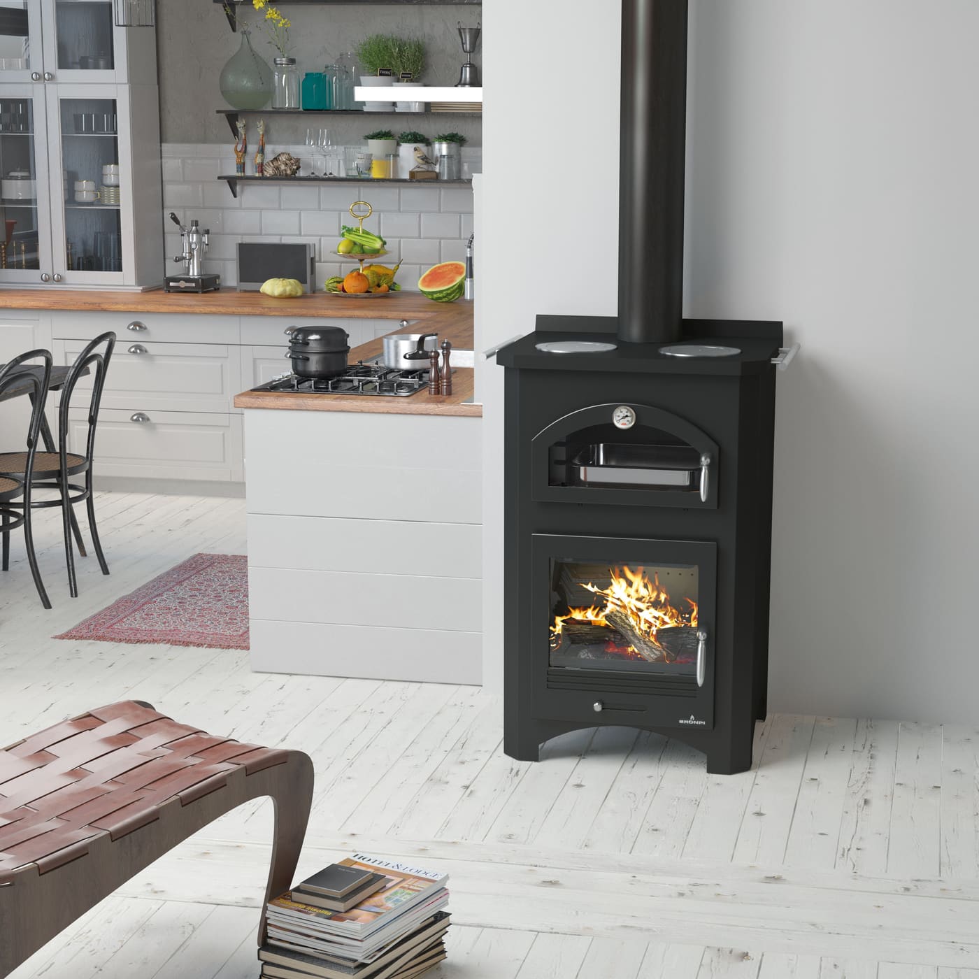 Holz-Küchenherd mit Backfach - BRONPI Monza 14 kW