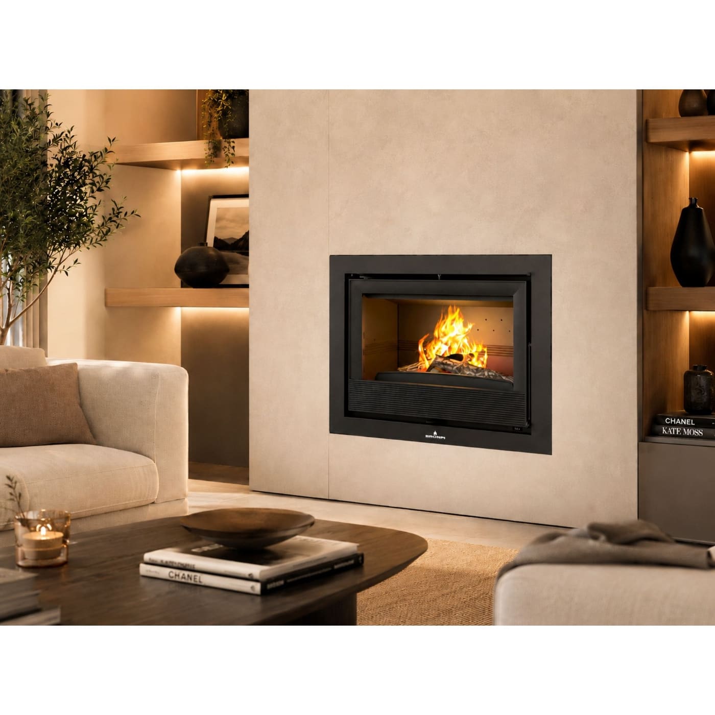 Holzeinsatz belüftet, kanalisierbar - BRONPI Paris 90 14 kW
