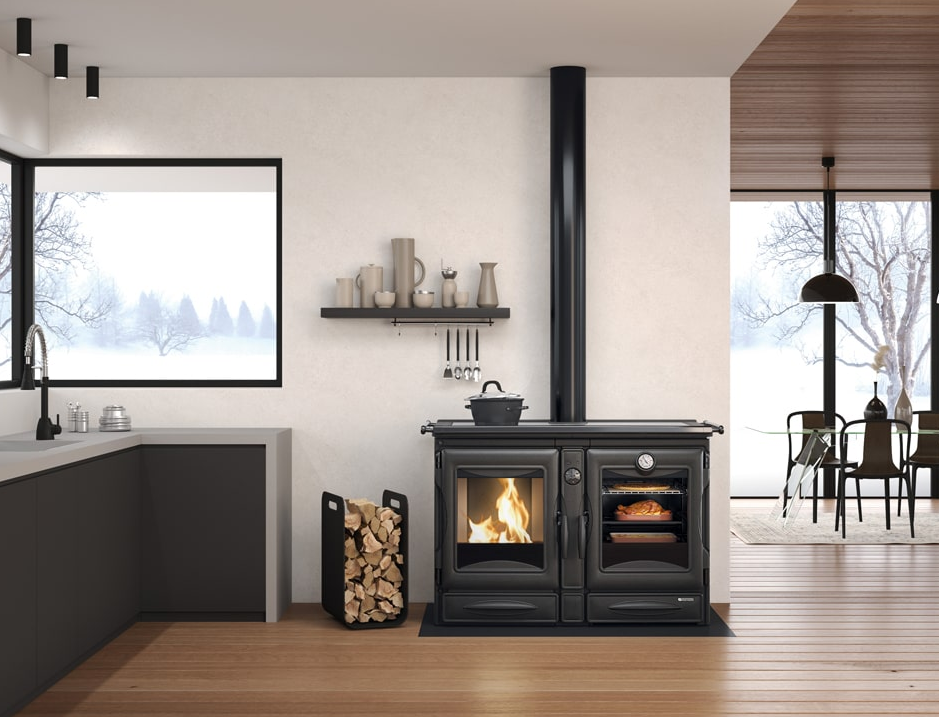 Holz-Küchenherd anschließbar aus Gusseisen - LA NORDICA Alaska.16 12 kW