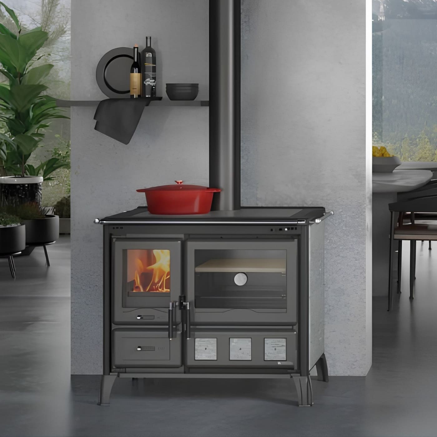 Holz-Küchenherd anschließbar - LA NORDICA Gardenia XXL Pierre 10,5 kW