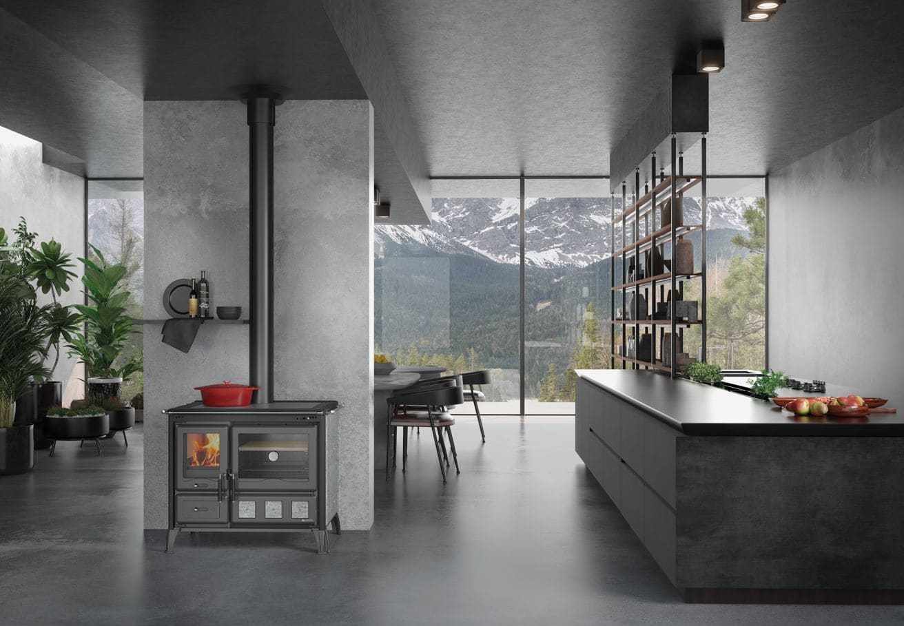 Holz-Küchenherd anschließbar - LA NORDICA Gardenia XXL Pierre 10,5 kW