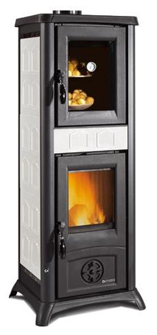 Holzofen mit Backfach - LA NORDICA Gemma Forno 5.0 Ceramica Bordeaux 7.3 kW