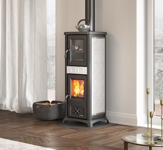 Holzofen mit Backfach - LA NORDICA Gemma Forno 5.0 Ceramica Bordeaux 7.3 kW
