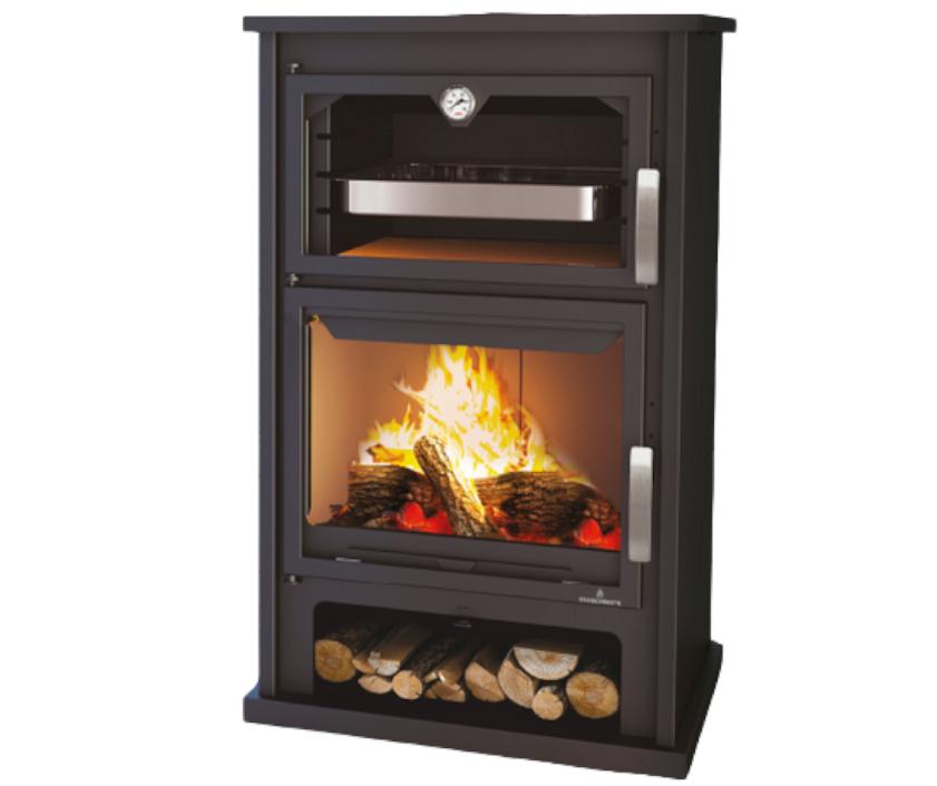 Holzofen anschließbar mit Backfach - BRONPI Suiza 14 kW