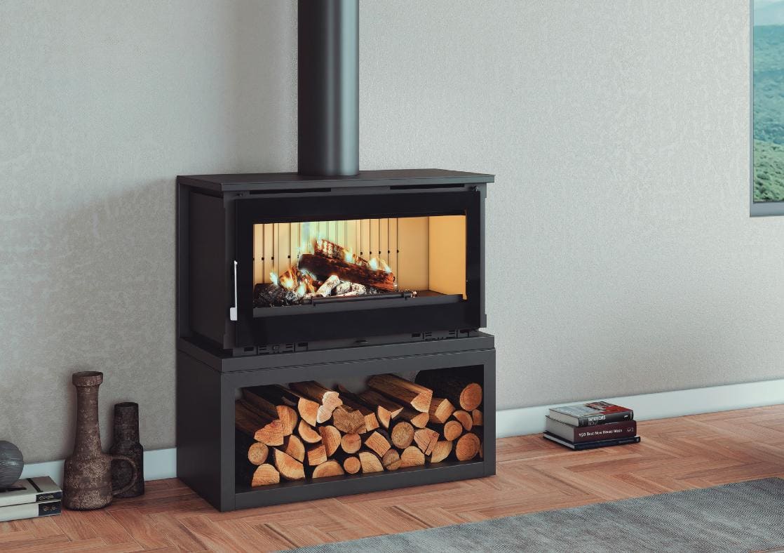 Holzofen anschließbar mit Büchern - FIREMATIC Toronto - M 12,8 kW