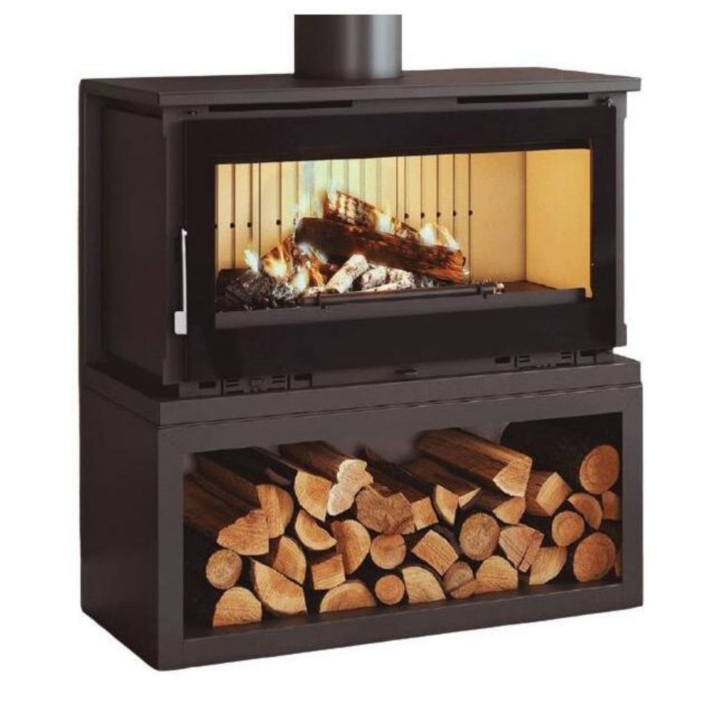 Holzofen anschließbar mit Büchern - FIREMATIC Toronto - M 12,8 kW