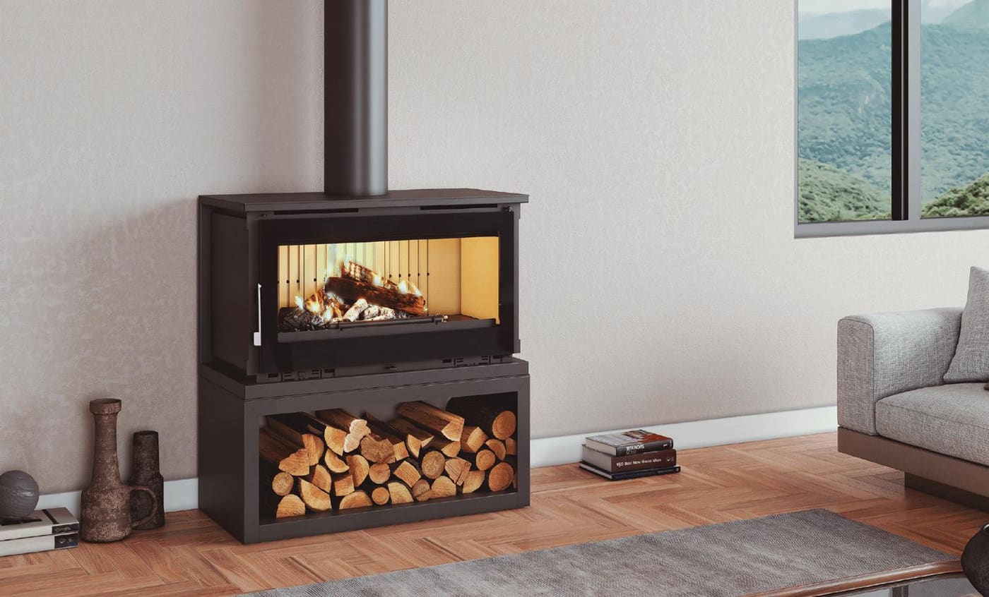 Holzofen anschließbar mit Büchern - FIREMATIC Toronto - S 12,6 kW
