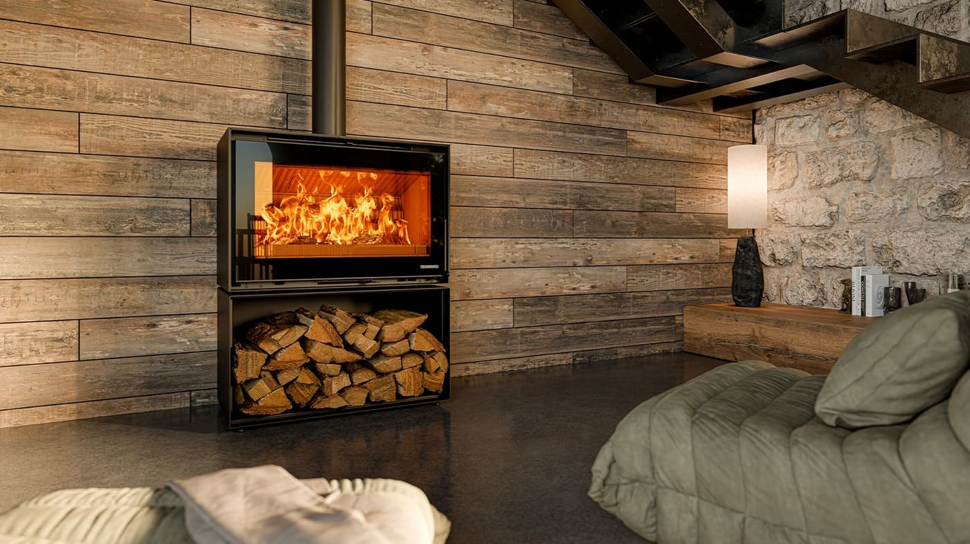 Holzofen anschließbar - THERMOROSSI Fullmoon 10.6 kW
