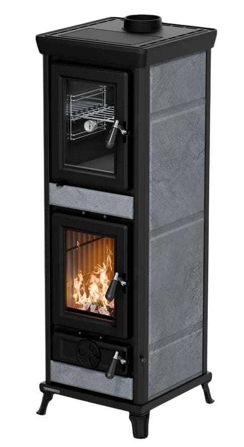 Holzofen mit Backfach en pierre - THERMOROSSI Agnese Stone 7.5 kW