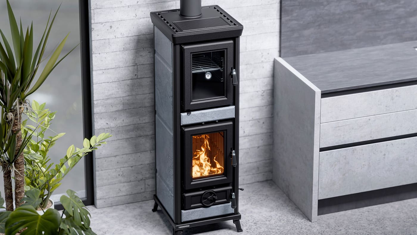 Holzofen mit Backfach en pierre - THERMOROSSI Agnese Stone 7.5 kW