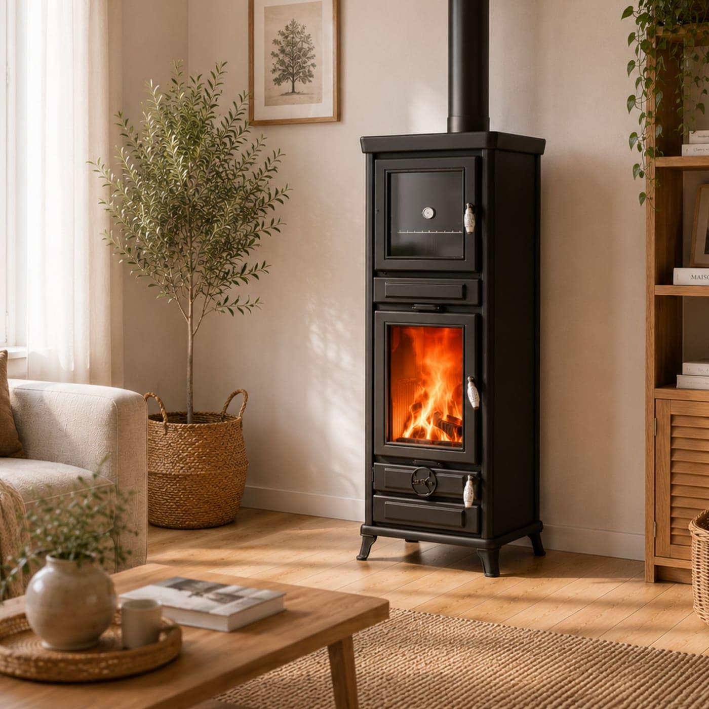 Holzofen mit Backfach aus Gusseisen - THERMOROSSI Anna Evo5 Easy 12.5 kW