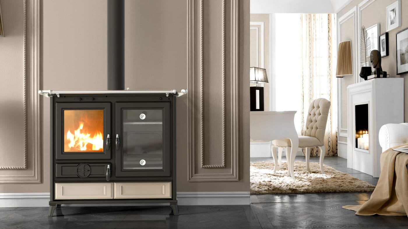 Holz-Küchenherd aus Keramik - THERMOROSSI Margherita Evo 12,1 kW