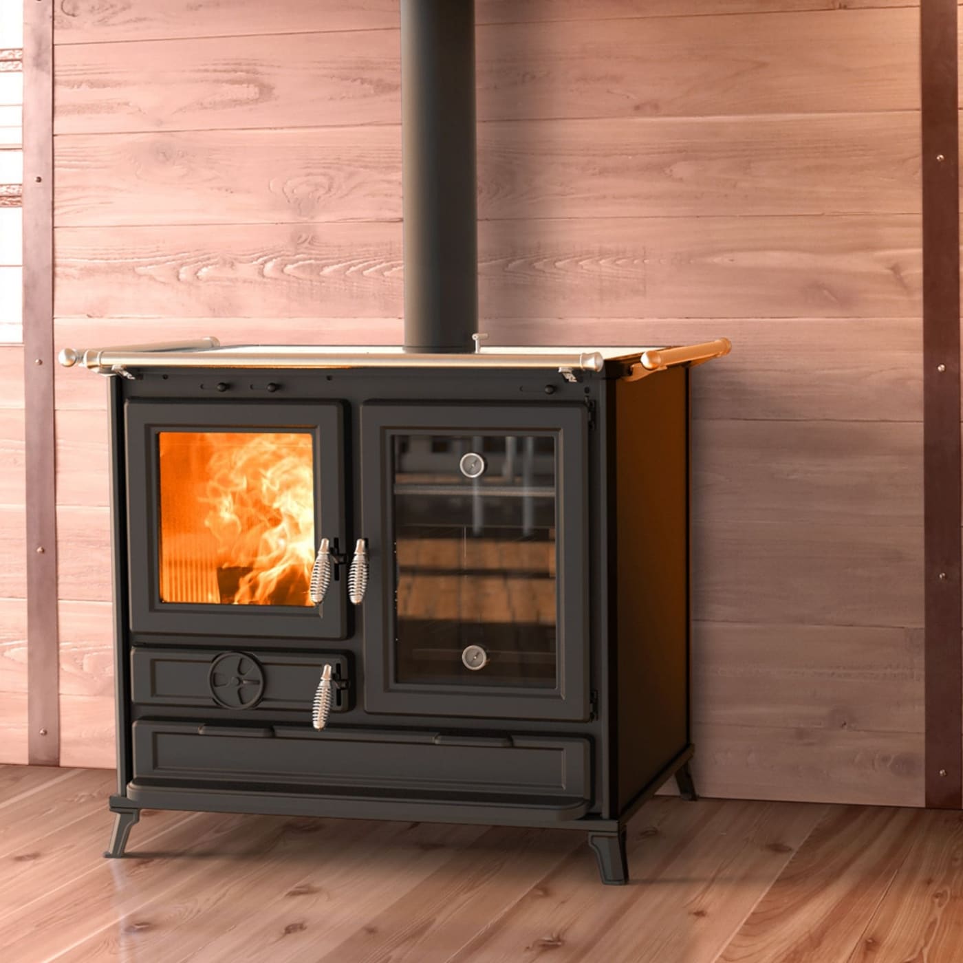 Holz-Küchenherd aus Gusseisen - THERMOROSSI Margot Evo 12,1 kW