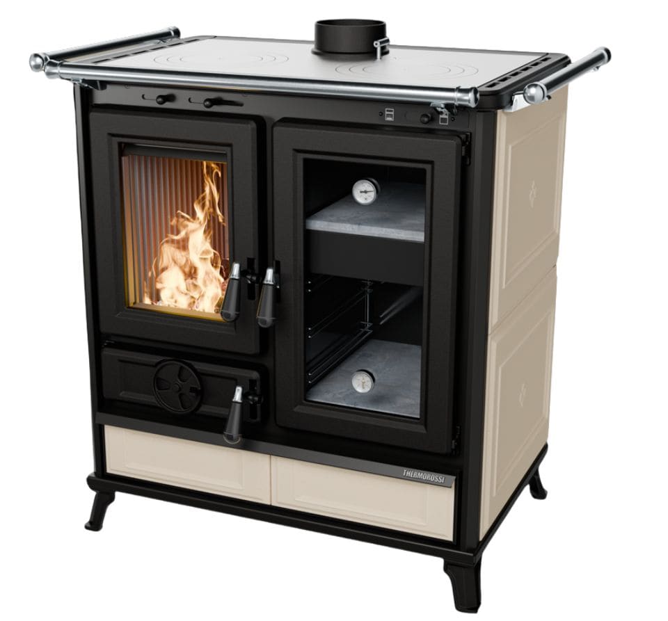 Holz-Küchenherd aus Keramik - THERMOROSSI Melissa Evo Maiolica 7,8 kW