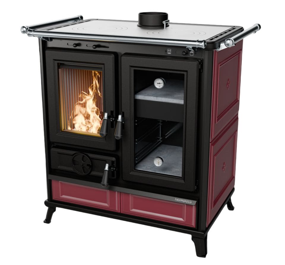 Holz-Küchenherd aus Keramik - THERMOROSSI Melissa Evo Maiolica 7,8 kW