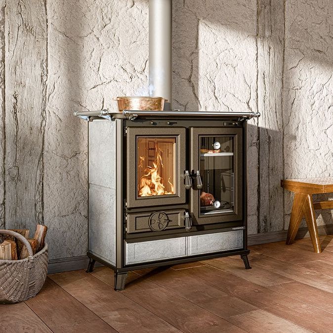 Holz-Küchenherd aus Stein - THERMOROSSI Melissa Evo Stone 7,8 kW