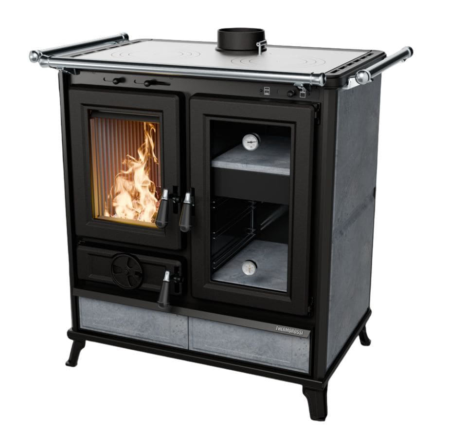 Holz-Küchenherd aus Stein - THERMOROSSI Melissa Evo Stone 7,8 kW