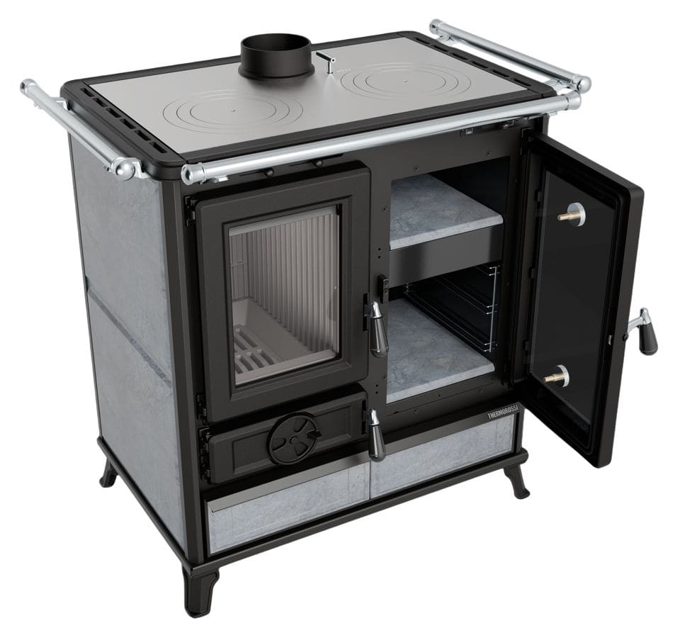 Holz-Küchenherd aus Stein - THERMOROSSI Melissa Evo Stone 7,8 kW