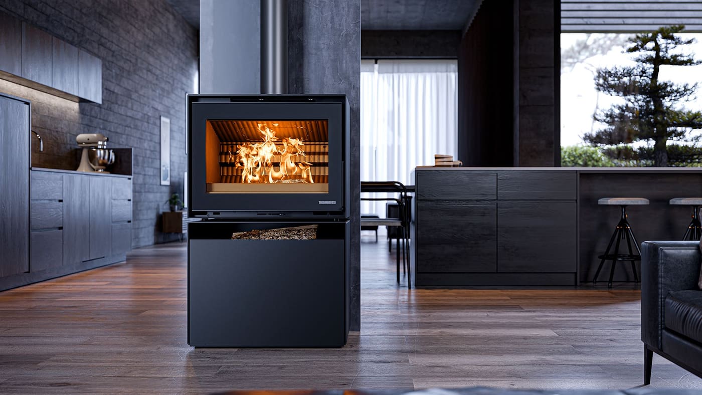 Holzofen design anschließbar - THERMOROSSI Moonlight 10.7 kW