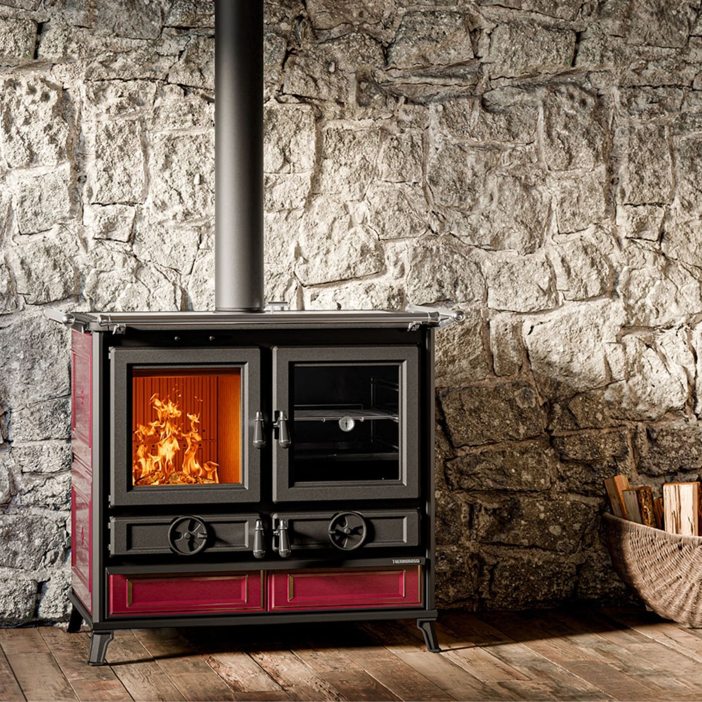 Holz-Küchenherd aus Keramik - THERMOROSSI Viola Evo 12,1 kW