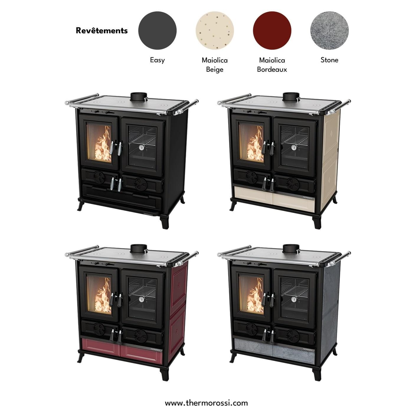 Holz-Küchenherd aus Keramik - THERMOROSSI Violetta Evo 8,2 kW